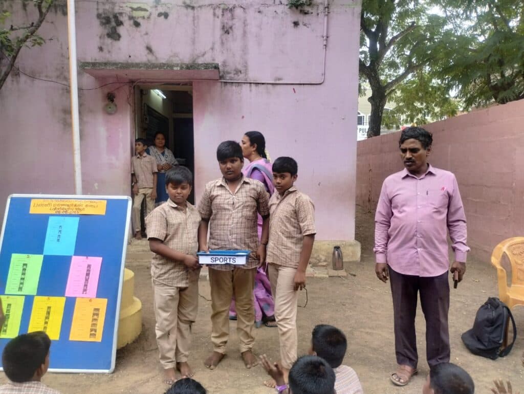 Students participating in a school parliament activity
