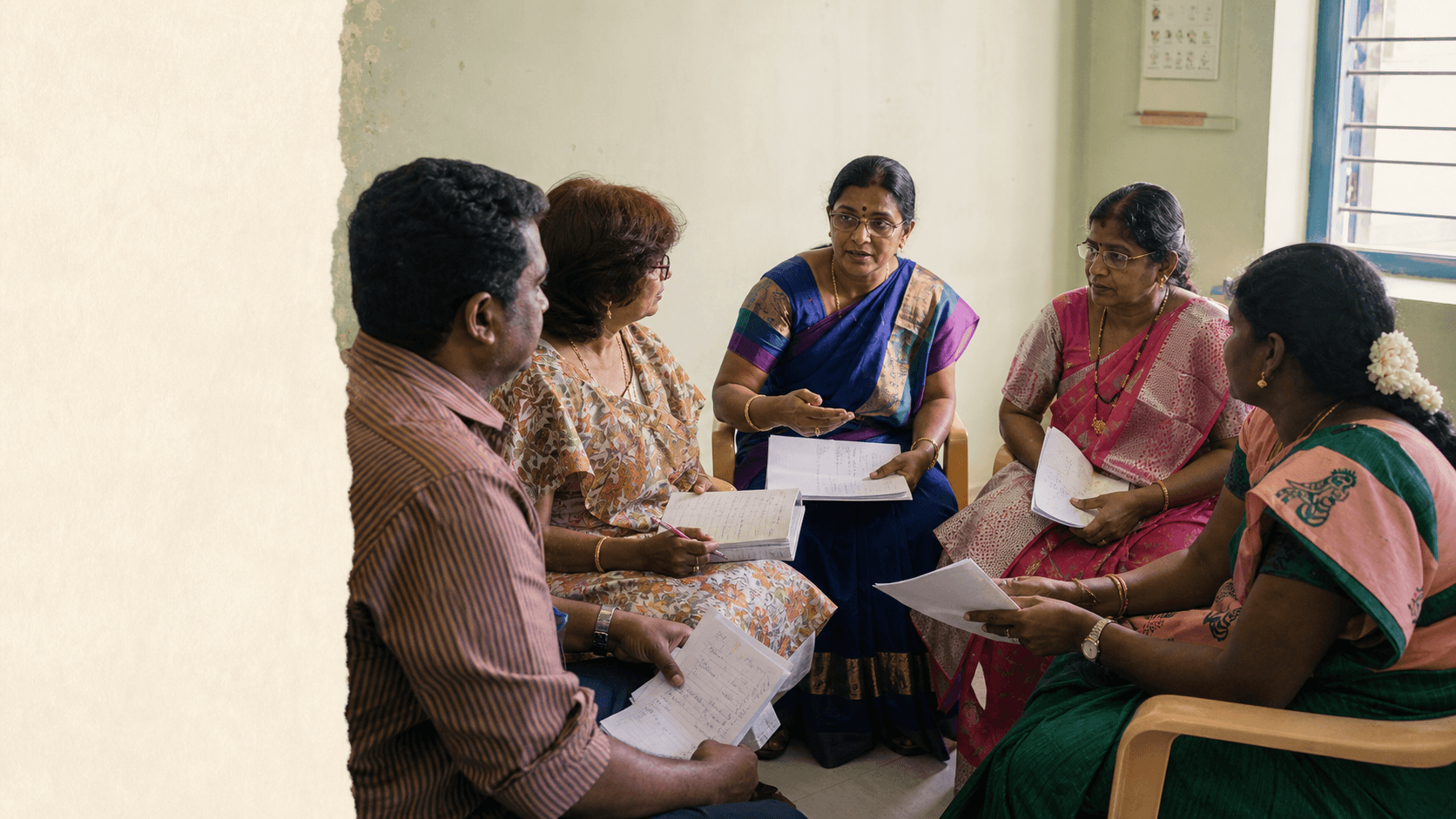 Tamil Nadu school leaders reflecting together in a learning circle